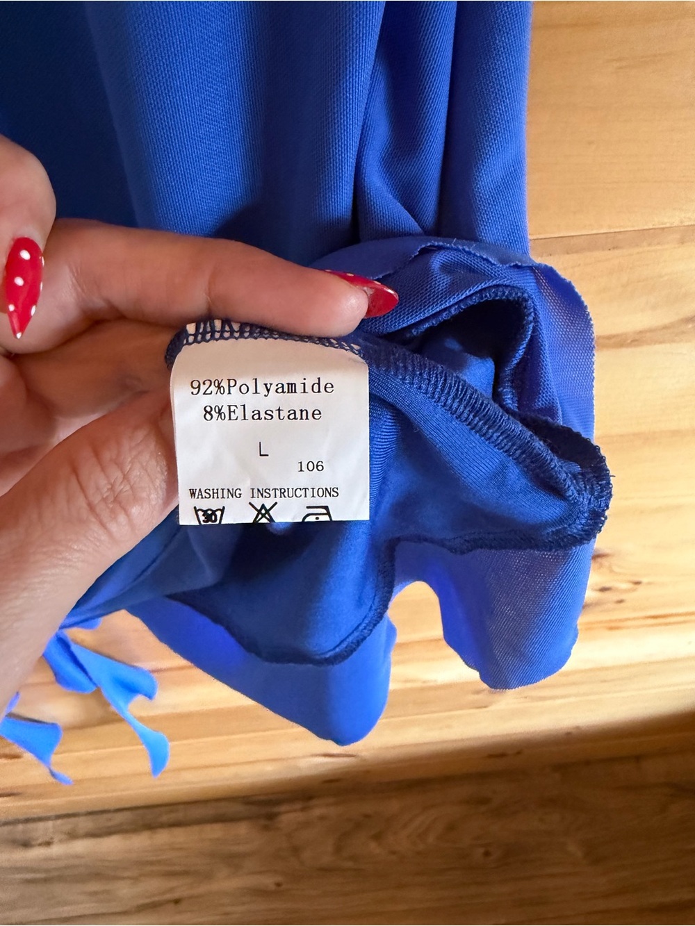 Amazon Blue deep v, leg split, Ruffle Mini Dress - Picture 6 of 6